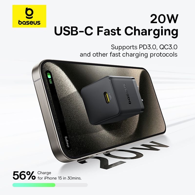 Củ Sạc Nhanh Baseus Palm 1C 20W (For iPhone/iPad/Samsung/Google Pixel)