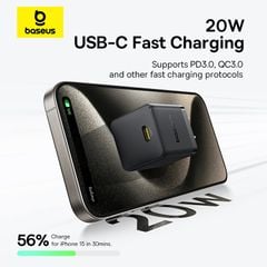 Củ Sạc Nhanh Baseus Palm 1C 20W (For iPhone/iPad/Samsung/Google Pixel)