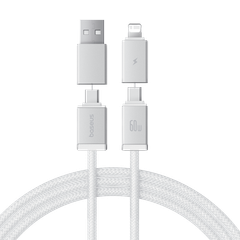 Cáp Sạc Nhanh 4-in-1 Baseus Versatile Two-for-Two U+C to C+L 60W (480Mbps)