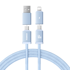 Cáp Sạc Nhanh 4-in-1 Baseus Versatile Two-for-Two U+C to C+L 60W (480Mbps)