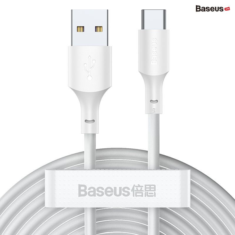 Bộ 02 cáp sạc nhanh Baseus Simple Wisdom (USB to Lightning/Type C/Micro USB, C to iPhone, ABS/TPE, Fast charge and Data Cable）