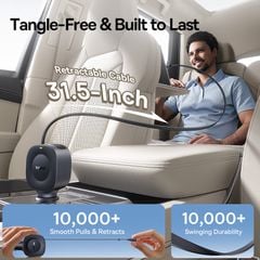 Tẩu Sạc Cho Ô Tô Baseus PrimeTrip VR2 30W (with 31.5-Inch Retractable Cable C+Type-C Port, Uninterrupted & Ultra-Safe Charging, 360° Rotation)