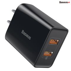 Cốc sạc nhanh Baseus Speed Mini 18W (Dual USB, QC3.0/PPS Quick Charger Support)