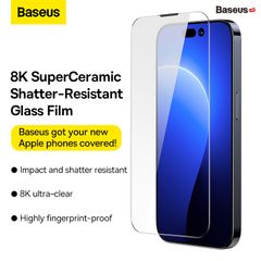 Kính Cường Lực Full HD 8K Cho iPhone 14 series Baseus All-glass SuperCeramic Tempered Glass Film 0.3mm Cellular Dust-proof ( full kính, full viền, Bộ 2 cái + Khung cố định hỗ trợ dán)