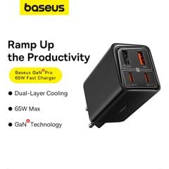 Củ Sạc Nhanh Baseus GaN6 Pro Fast Charger 2C+2U 65W (Multi Quick Charger Support)