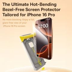 Kính Cường Lực Baseus Full-View HD for iP 15/16 Series (Full-Screen Coverage, Full-Screen Coverage, Superconducting Adhesive, UTG Flexible Glass, Anti-Fingerprint Electroplated, AR Anti-Reflective Coating, Includes Dustproof Installation Tool 2.0)