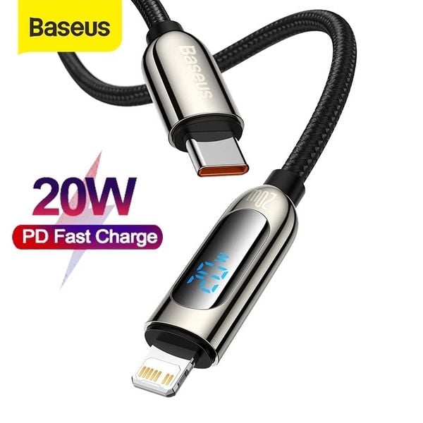 Cáp sạc nhanh tích hợp màn hình LED Baseus Display Fast Charging Data Cable Type-C to IP 20W