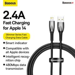 Cáp Sạc Nhanh Cho iPhone Baseus Glimmer Series Fast Charging Data Cable USB to Lightning 2.4A