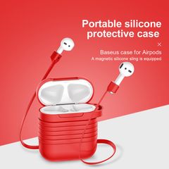 Bao Silicone chống sốc/ chống bụi Baseus Airpods Case LV329 dùng cho tai nghe Apple AirPods( Silicone Protective Kit With Airpods Trap, Support Charging For Airpods)
