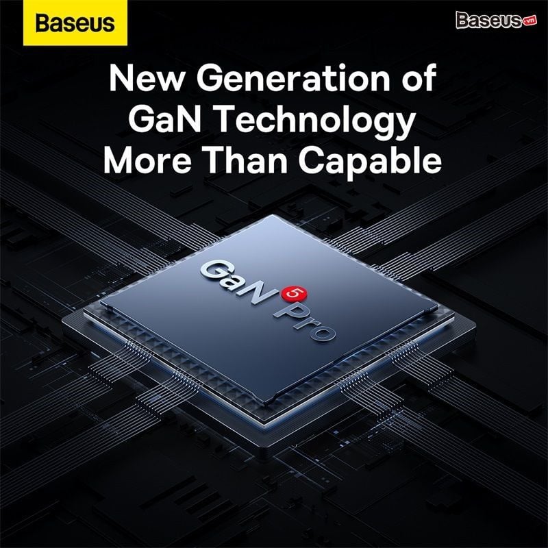 Bộ sạc nhanh Baseus GaN5 Pro 65W – Combo củ sạc + cáp C to C 100W, 2C + USB, hỗ trợ PD3.0/PPS/QC4.0/SCP/FCP