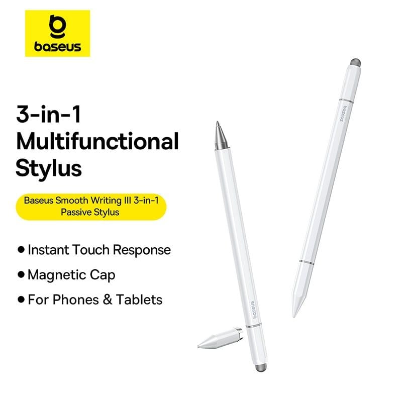 Bút Cảm Ứng Baseus Smooth Writing III 3-in-1 Passive Stylus Magnetic/Non-Magnetic Version