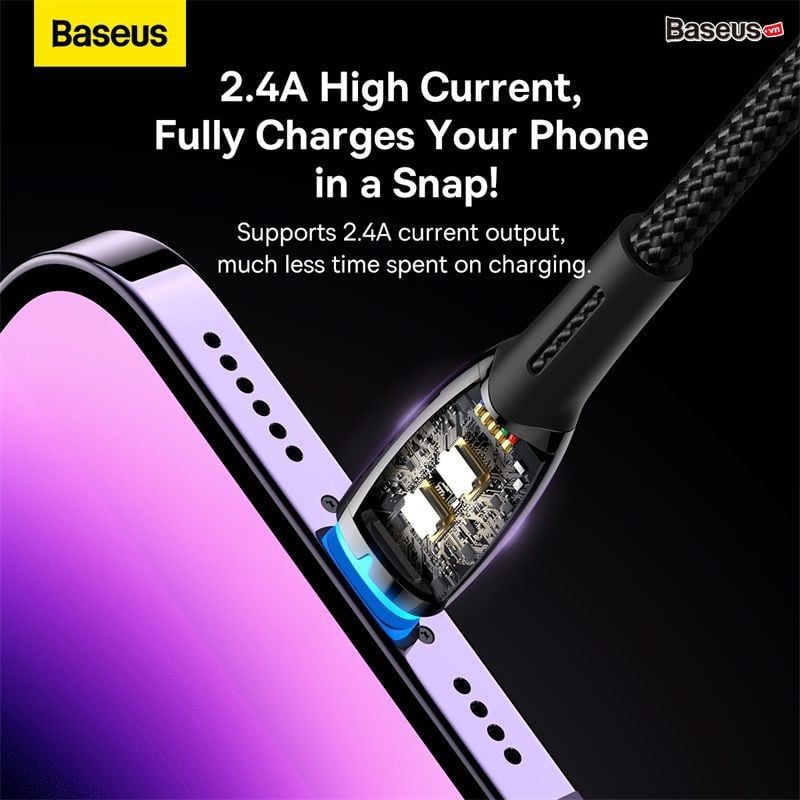 Cáp Sạc Nhanh Cho iPhone Baseus Glimmer Series Fast Charging Data Cable USB to Lightning 2.4A