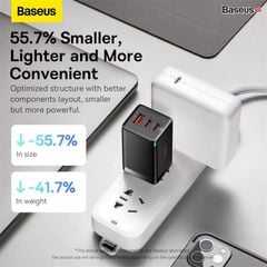 Bộ sạc nhanh Baseus GaN5 Pro 65W – Combo củ sạc + cáp C to C 100W, 2C + USB, hỗ trợ PD3.0/PPS/QC4.0/SCP/FCP