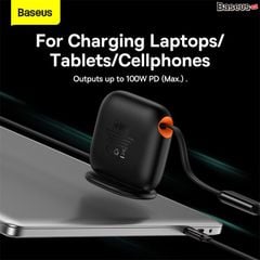 Cáp Sạc Đa Năng Baseus Traction Series Retractable 3-in-1 Fast Charging Cable Desktop Organizer (Type-C to M+L+C 100W 1.7m)