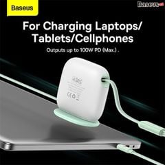 Cáp Sạc Đa Năng Baseus Traction Series Retractable 3-in-1 Fast Charging Cable Desktop Organizer (Type-C to M+L+C 100W 1.7m)