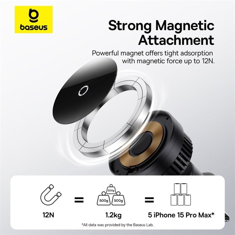 Giá Đỡ Điện Thoại Ô Tô Baseus MagPro Series Magnetic Wireless Charging Car Mount Air Vent (Sạc Không Dây 15W, Gắn Lỗ Thông Hơi)