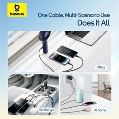 Cáp Sạc Nhanh Đa Năng Baseus New Pudding Series USB to M+L+C 3.5A (1.3m, 480Mbps)