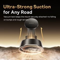 Giá Đỡ Điện Thoại Nam Châm Trên Ô Tô Baseus PrimeTrip C02 (Suction Cup Version, Flexible Aluminum Arm, 720° Full-Range View, Vacuum-Boosted Suction Cup, 18N Automotive-Grade Magnetic)