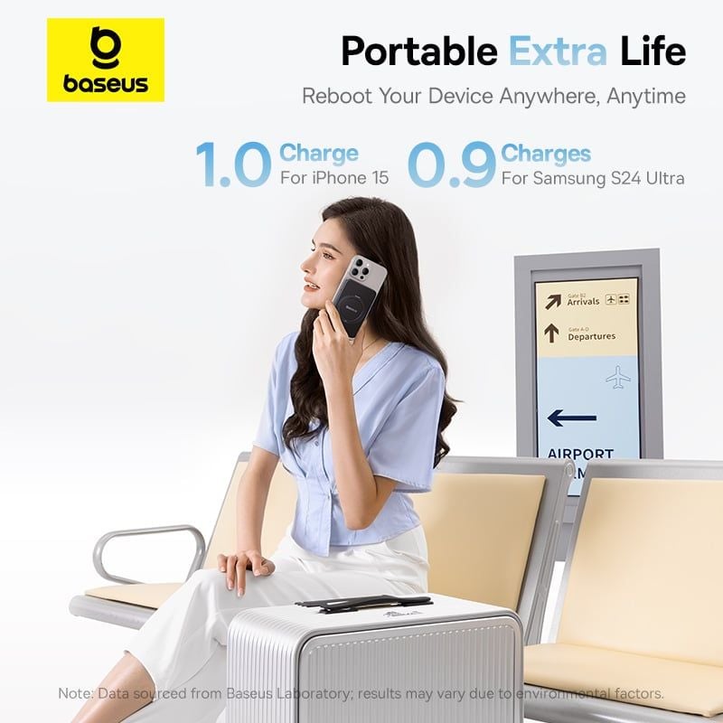 Pin Sạc Không Dây Baseus PicoGo Qi2 with Rotatable Stand 5000mAh 20W (with C to C 3A Cable 30cm)