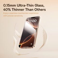 Kính Cường Lực Baseus Full-View HD for iP 15/16 Series (Full-Screen Coverage, Full-Screen Coverage, Superconducting Adhesive, UTG Flexible Glass, Anti-Fingerprint Electroplated, AR Anti-Reflective Coating, Includes Dustproof Installation Tool 2.0)