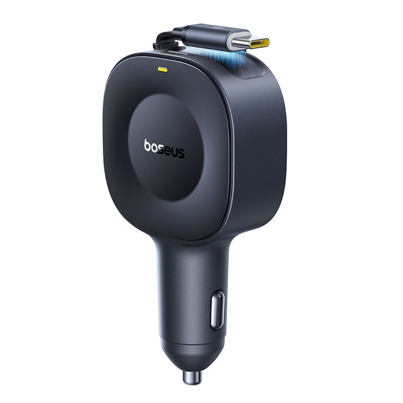 Tẩu Sạc Cho Ô Tô Baseus PrimeTrip VR2 30W (with 31.5-Inch Retractable Cable C+Type-C Port, Uninterrupted & Ultra-Safe Charging, 360° Rotation)