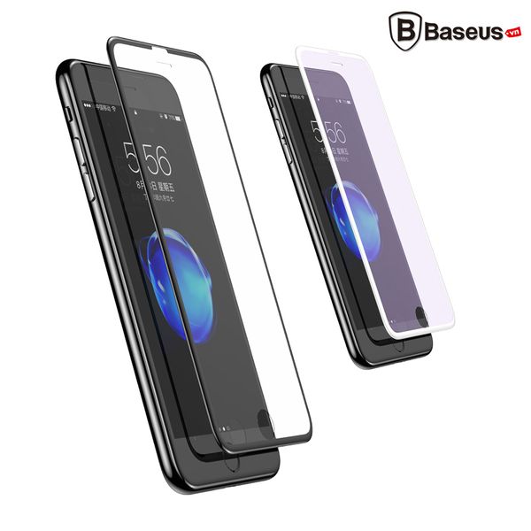 Kính cường lực 3D Baseus Silk Screen LV217 cho iPhone 6 7 8 / 6 7 8 Plus ( 0.23mm,Full màn hình, Viền dẽo 3D Soft Edge PET, Chống nứt bể mép)