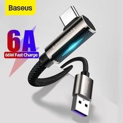 Cáp sạc nhanh, vải dù siêu bền, đầu gập 90 độ Baseus Legend Series Elbow Type C 66W (LED/Elbow Design, USB to Type C Fast Charging Cable)