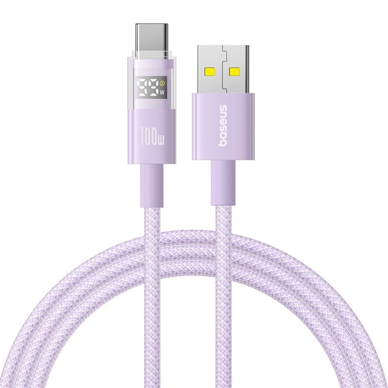Cáp Sạc Nhanh USB to Type-C Baseus Display 2 100W (Digital Display, 480Mbps)