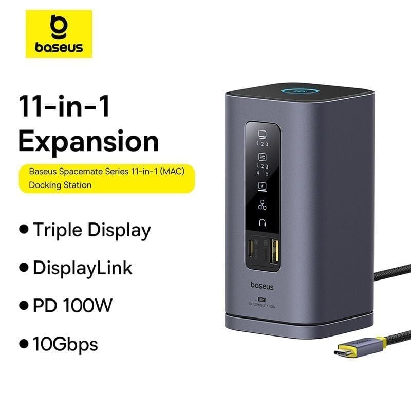 Hub Mở Rộng Đa Năng Baseus Spacemate Series 11-in-1 Docking Station MAC Version ( Xuất 3 màn hình mở rộng MST cho MAC OS )