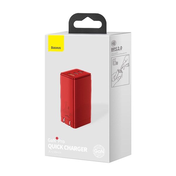 Bộ sạc nhanh Baseus GaN2 Pro Quick Charger 65W (Type Cx2 + USB, PD3.0/PPS/QC4.0/SCP/FCP Multi Quick Charge Protocol, GaN2 Technology)