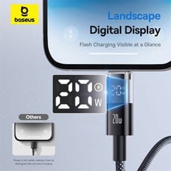 Cáp Sạc Nhanh C to Lightning Baseus Display 2 20W (Digital Display, 480Mbps)