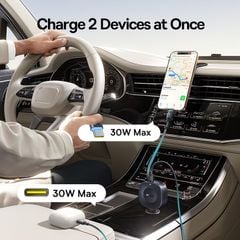 Tẩu Sạc Cho Ô Tô Baseus PrimeTrip VR2 30W (with 31.5-Inch Retractable Cable C+Type-C Port, Uninterrupted & Ultra-Safe Charging, 360° Rotation)