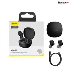 Tai nghe Bluetooth Baseus Encok True Wireless Earphones WM01 (TWS, Bluetooth 5.0, Stereo Earbuds, Touch Control, Noise Cancelling)