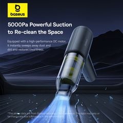 Máy Hút Bụi Cầm Tay Baseus AT Car (45W, 5000pa, 2000mAh*2pcs, <75dB)