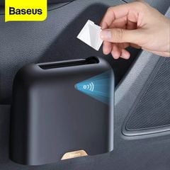 Thùng rác thông minh gắn lưng ghế Baseus Smart Cleaner Auto Car Trash Can dùng cho xe hơi (Kèm 2 cuộn/60 túi rác, Cảm biến đóng mở nắp tự động)