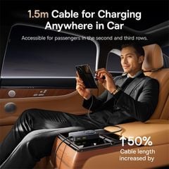 Tẩu Sạc Cho Ô Tô 3C+3A Baseus PrimeTrip VW1 105W (with 60W Type-C Retractable Built-in Cable)