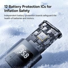 Máy Bơm Lốp Ô Tô 2-in-1 Baseus PrimeTrip VA1 (Up to 180 Days Battery Life, Wireless & Wired Modes, Detachable Flashlight, Dual-Port Power Bank)