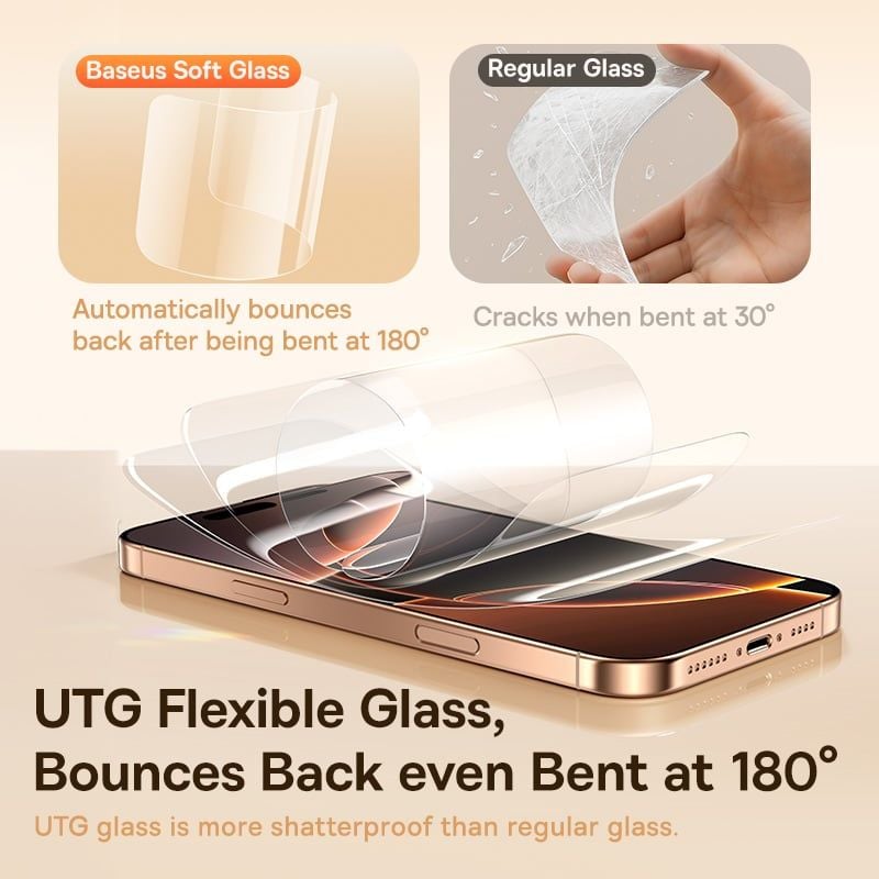 Kính Cường Lực Baseus Full-View HD for iP 15/16 Series (Full-Screen Coverage, Full-Screen Coverage, Superconducting Adhesive, UTG Flexible Glass, Anti-Fingerprint Electroplated, AR Anti-Reflective Coating, Includes Dustproof Installation Tool 2.0)