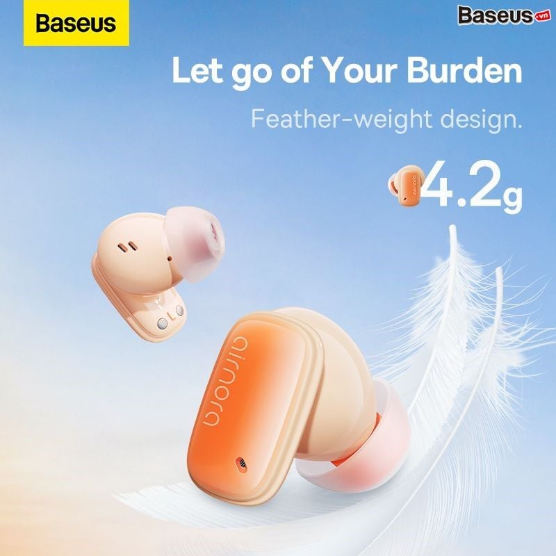 Tai nghe Bluetooth Baseus AirNora 2 – Nhỏ gọn thời trang, Hybrid ANC, Bluetooth 5.3, 30h pin, điều khiển qua app