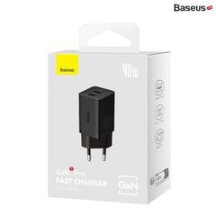 Củ Sạc Nhanh Baseus GaN5 Pro Fast Charger C+C 40W Dùng Cho iPhone Samsung Macbook iPad (Nhỏ gọn, sạc nhanh PD/Quick Charge)