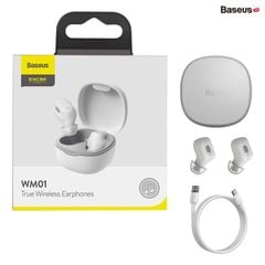 Tai nghe Bluetooth Baseus Encok True Wireless Earphones WM01 (TWS, Bluetooth 5.0, Stereo Earbuds, Touch Control, Noise Cancelling)