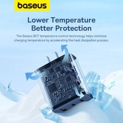 Củ Sạc Nhanh Baseus Cube Pro Fast Charger 2C+U 65W (Kèm Cáp Baseus Pudding Series C to C 100W)