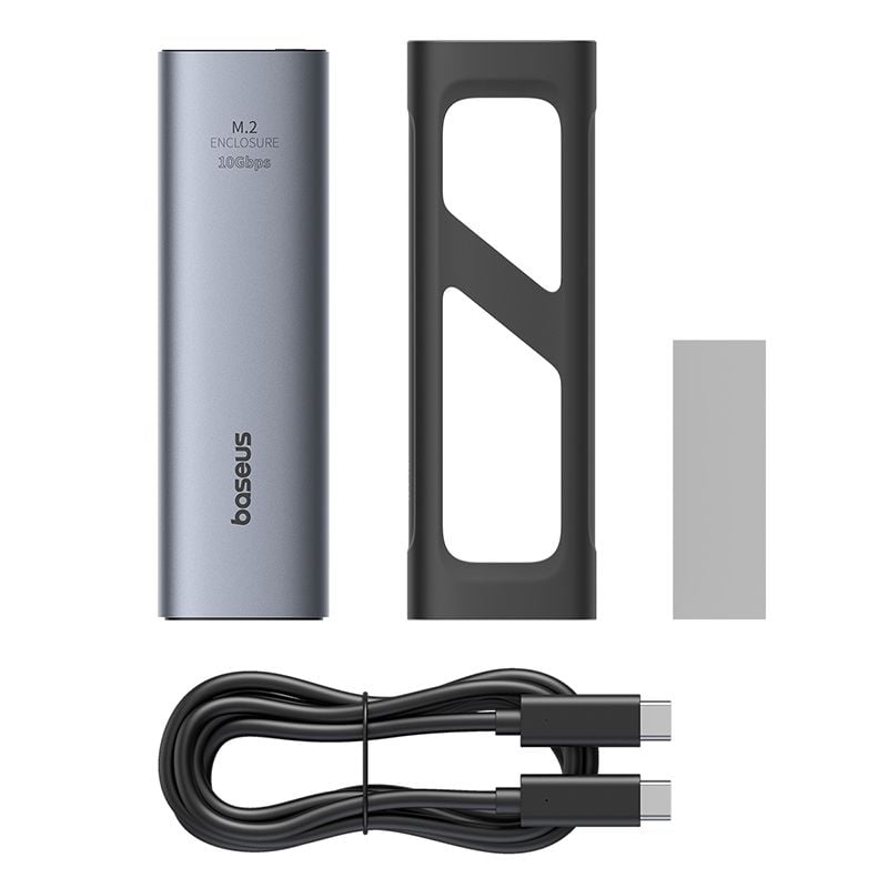 Box Đựng Ổ Cứng Di Động SSD M.2 Baseus FlyJoy Series SSD Enclosure Type C 3.2 Gen2 (New Upgrade Version, M.2 NVMe 2280, 2260, 2242, 2230)