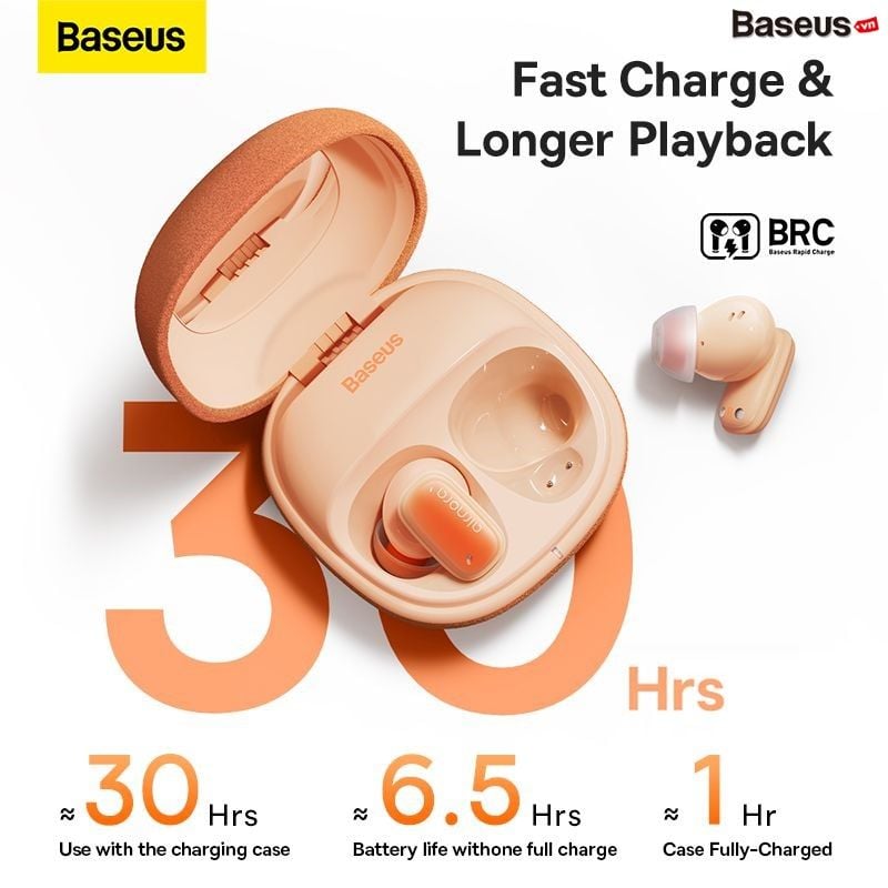Tai nghe Bluetooth Baseus AirNora 2 – Nhỏ gọn thời trang, Hybrid ANC, Bluetooth 5.3, 30h pin, điều khiển qua app