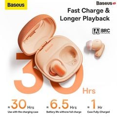 Tai Nghe Bluetooth Baseus AirNora 2 True Wireless Earphones Hybrid ANC Nhỏ Gọn Thời Trang (Bluetooth V5.3, 30h sử dụng, APP Control)