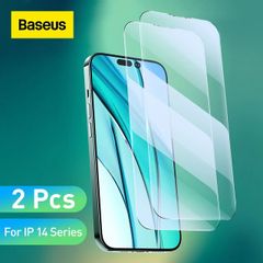 Kính Cường Lực Full HD 8K Cho iPhone 14 series Baseus All-glass Crystal Tempered Glass Film 0.3mm New 2022 (Full kính, full viền, Bộ 2 cái + Khung cố định hỗ trợ dán)