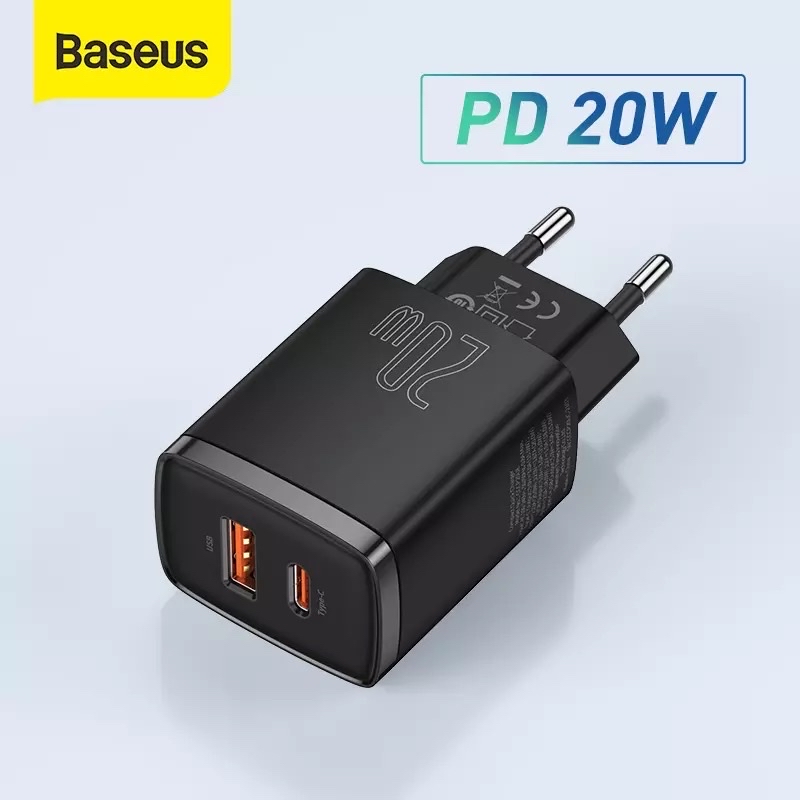 Cốc sạc nhanh siêu nhỏ gọn Baseus Compact Quick Charger 20W USB+Type C