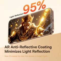 Kính Cường Lực Baseus Full-View HD for iP 15/16 Series (Full-Screen Coverage, Full-Screen Coverage, Superconducting Adhesive, UTG Flexible Glass, Anti-Fingerprint Electroplated, AR Anti-Reflective Coating, Includes Dustproof Installation Tool 2.0)
