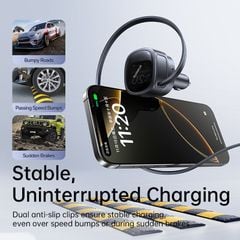 Tẩu Sạc Cho Ô Tô Baseus PrimeTrip VR1 60W (With 0.8m Retractable Cable (U+C) + Type-C, 180° Rotating Design, Dual Anti-Slip Clips, LED Indicator, 60W Triple Ports)