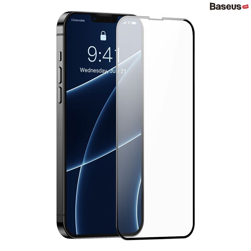 Kính cường lực bộ 2 miếng  Full viền Baseus 0.3mm Full-screen and Full-glass Tempered Glass Film For iP 13 2021